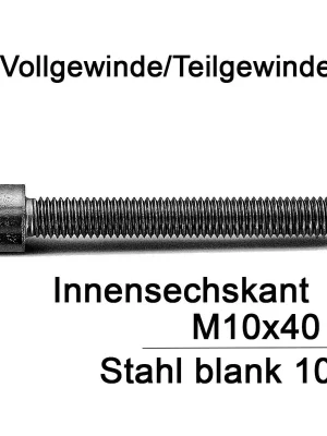 Zylinderschrauben ISO 4762 - DIN 912 - M10x40 - Innensechskant - Stahl 10.9 - 100 Stück Neuheit
