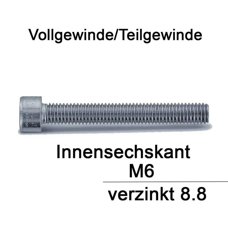Zylinderschraube ISO 4762 - DIN 912 - M6x30 - Innensechskant - verzinkt 8.8 - 500 Stück Mega-Angebot