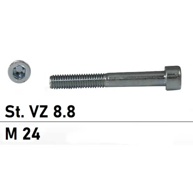 Abverkauf Zylinderschraube ISO 4762 - DIN 912 - M24x90 - Innensechskant - verzinkt 8.8 - 10 Stück