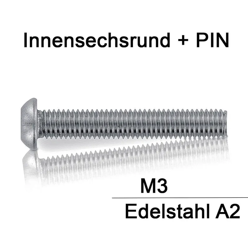 Sicherheitsschrauben Resis Torx - M3 - Flachrundkopf - Pin-Torx - A2 Markenprodukt
