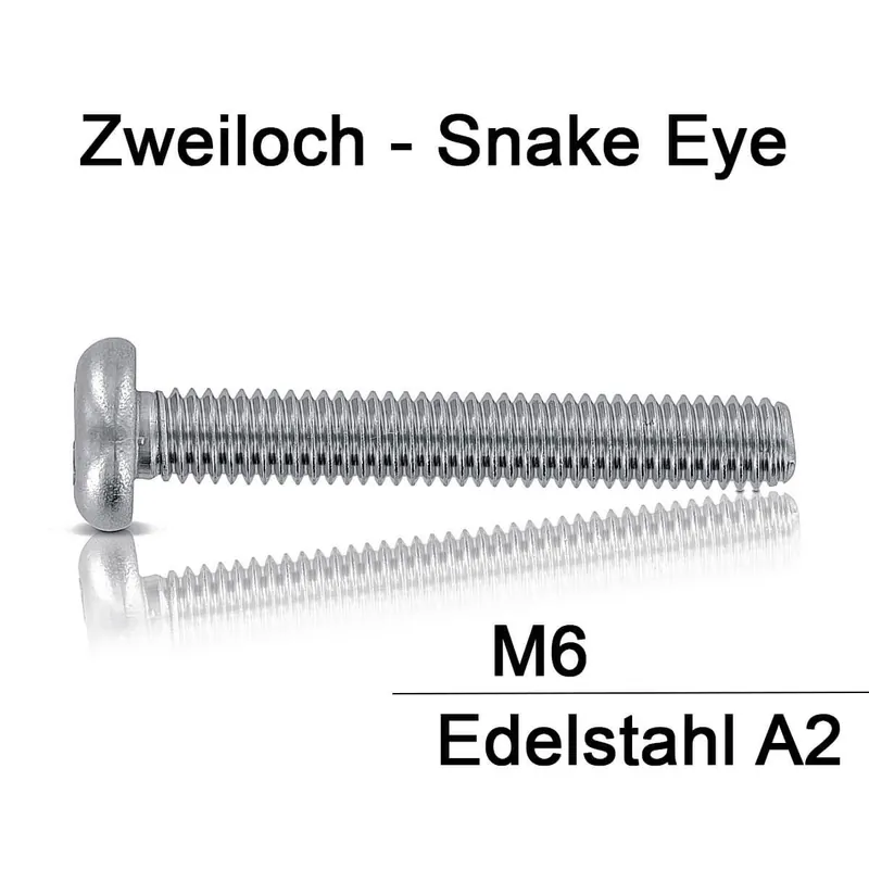 Sicherheitsschrauben Zweiloch - M6 - Linsenkopf - 2-Loch - A2 Kracherpreis