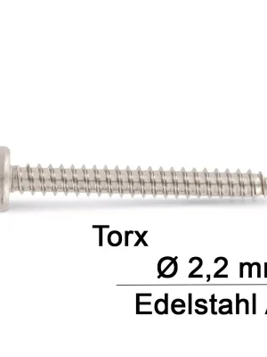Billig Blechschrauben ISO 14585 (DIN7981-TX) - 2,2x13 - Flachkopf - TX- A2 - 1000 Stück
