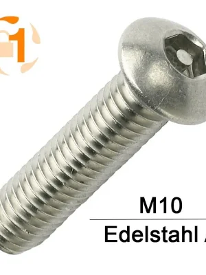Sicherheitsschrauben Pin-Hexagon - M10 - Halbrundkopf - Pin-Hex - Edelstahl A2 Versand Am Gleichen Tag