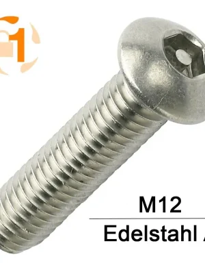 Sicherheitsschrauben Pin-Hexagon - M12 - Halbrundkopf - Pin-Hex - Edelstahl A2 Beliebt