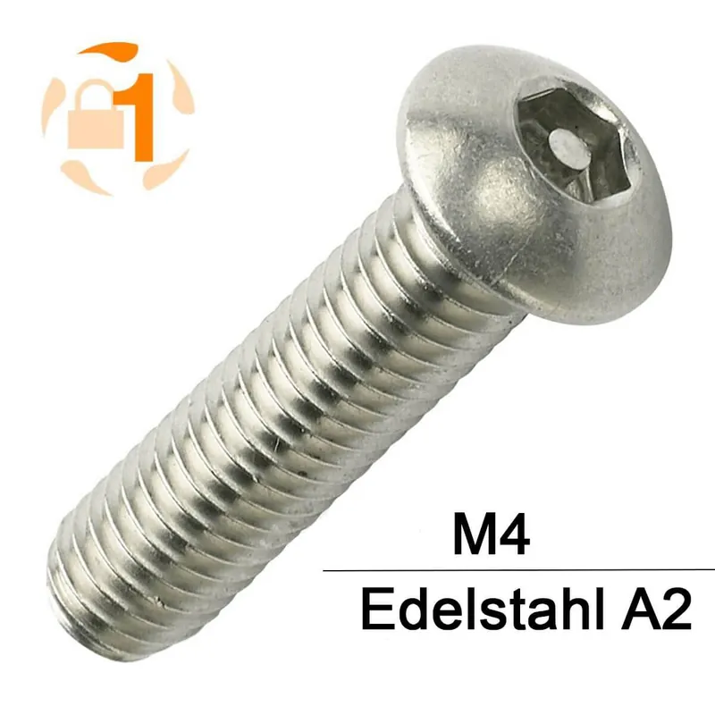 Sicherheitsschrauben Pin-Hexagon - M4 - Halbrundkopf - Pin-Hex - Edelstahl A2 Top-Seller