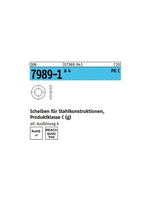 Unterlegscheiben DIN 7989 - für Stahlkonstruktionen - A4 Echt
