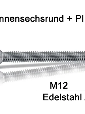Sicherheitsschrauben Resis Torx - M12 - Senkkopf - Pin-Torx - A2 Sonderaktion