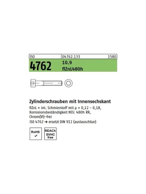 Abverkauf ISO 4762 10.9 flZnL 480h (zinklamellenbesch.) Zylinderschrauben mit Innensechskant - Abmessung M 14 x 70 (50 Stück)
