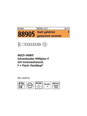 Super-Preis MULTI-MONTI - Schraubanker - SK - MMS-F - verzinkt