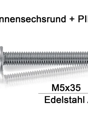 Sicherheitsschrauben Resis Torx - M5x35 - Flachrundkopf - Pin-Torx - A2 - 100 Stück Nur Heute
