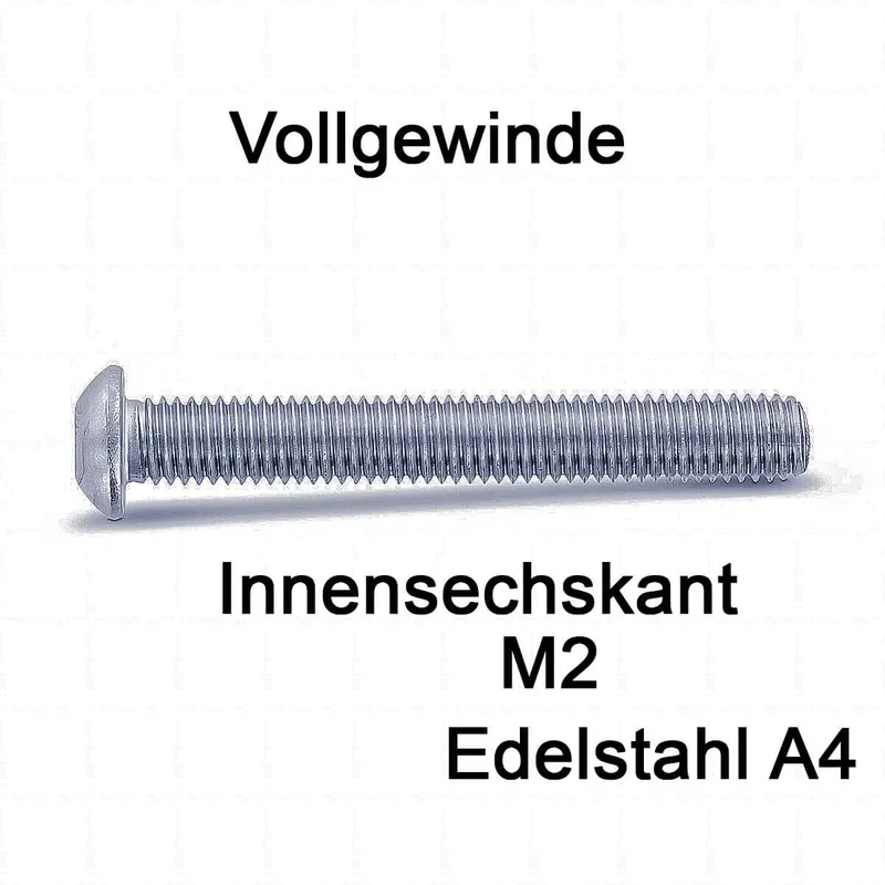 Zertifiziert ISO 7380 Linsenkopfschrauben A4 - ISK - M2x4 - 1000 Stück
