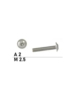 Zertifiziert Linsenkopfschrauben ISO 7380 - M2,5x14 - mit Flansch - Linsenkopf - Innensechskant - A2 - 1000 Stück