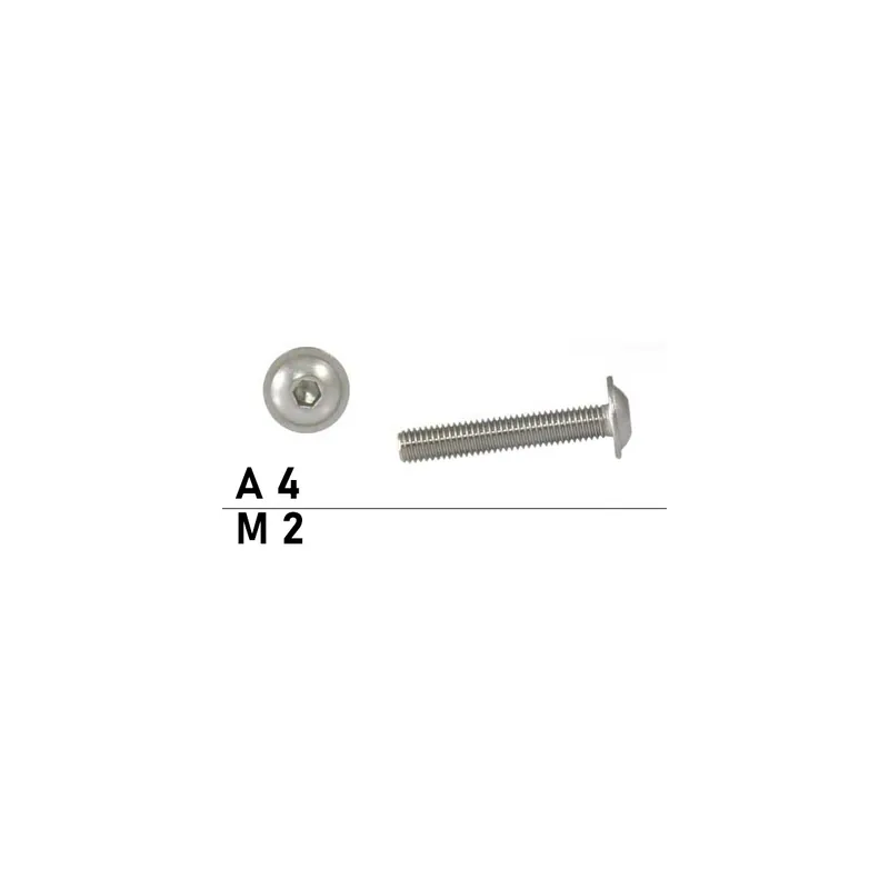 Wochenendangebot ISO 7380mF Flachrundkopfschrauben ISK mit Flansch Edelstahl A4 - Durchmesser M2 20 1000