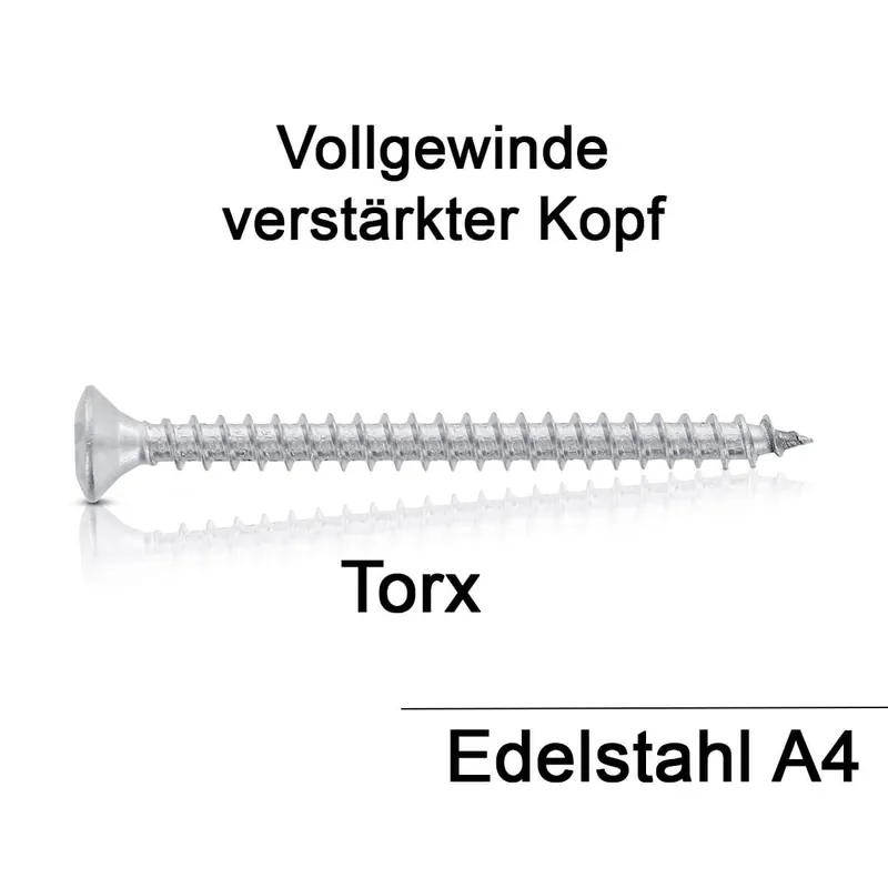 Wochenendangebot Holzbauschrauben - 5x35 - TX25 - Linsensenkkopf - Vollgewinde - A4 - 200 Stück