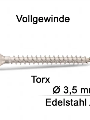 Begrenztes Angebot Spanplattenschrauben - 3,5x10 - Senkkopf - Torx - Vollgewinde - A2 - 500 Stück