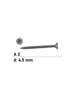 Ausverkauf Spanplattenschrauben - 4,5x12 - Senkkopf - Torx - Vollgewinde - A2 - 500 Stück