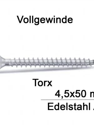Versand Am Gleichen Tag Spanplattenschrauben - 4,5x50 - Senkkopf - Torx - Vollgewinde - A4 - 200 Stück