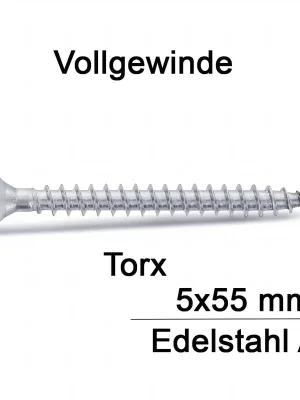 Abverkauf Spanplattenschrauben - 5x55 - Senkkopf - Torx - Vollgewinde - A4 - 200 Stück