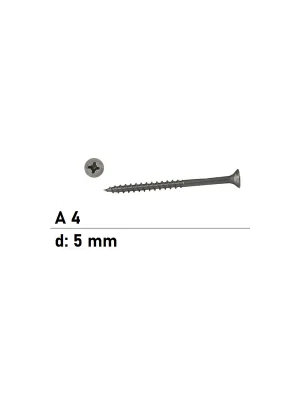 Aktuell Spanplattenschrauben - 5x110 - Senkkopf - Kreuzschlitz - Teilgewinde - A4 - 100 Stück