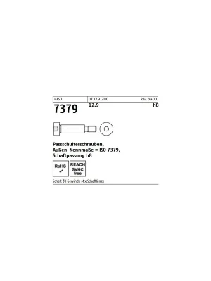 ~ISO 7379 12.9 f9 Pass-Schulterschrauben, Schaftpassung f9 - Abmessung 10 - M 8 x 50 (50 Stück) Sale