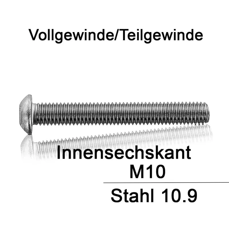 Versand Am Gleichen Tag Linsenkopfschrauben - ISO 7380 - M10x16 - Innensechskant - Stahl 10.9 - 200 Stück
