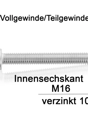 Abverkauf ISO 7380 Linsenkopfschraube - verzinkt - 10.9 - ISK - M16x40 - 100 Stück