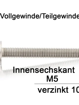 Abverkauf Linsenkopfschrauben - ISO 7380 - M5x16 - mit Flansch - ISK - verzinkt 10.9 - 500 Stück