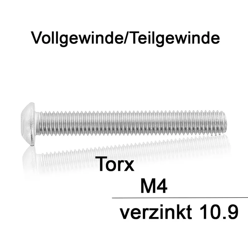Rabatt ISO 7380 Flachrundkopfschraube TX Stahl 10.9 verzinkt M4x8 - 500 Stück