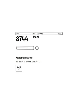 Abverkauf ISO 8744 Stahl Produktklasse A - Abmessung 5 x 12 (100 Stück)