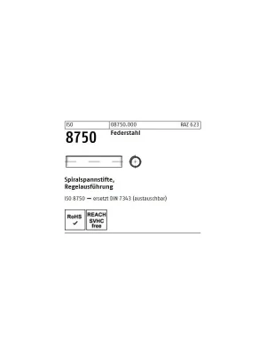 Abverkauf ISO 8750 Federstahl Spiralspannstifte, Regelausführung - Abmessung 4 x 40 (500 Stück)