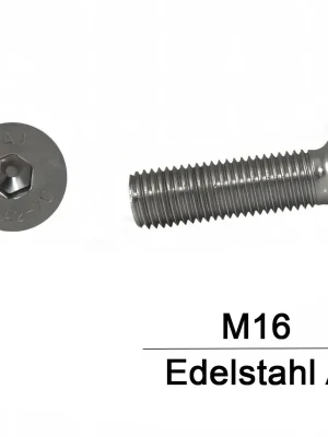 Zertifiziert Senkkopfschraube ISO 10642 - DIN 7991 - M16x100 - Senkkopf - ISK - A2 - 25 Stück