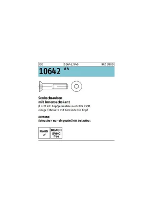 Abverkauf ISO 10642 Senkkopfschraube A4 - ISK - M8x140 - 50 Stück