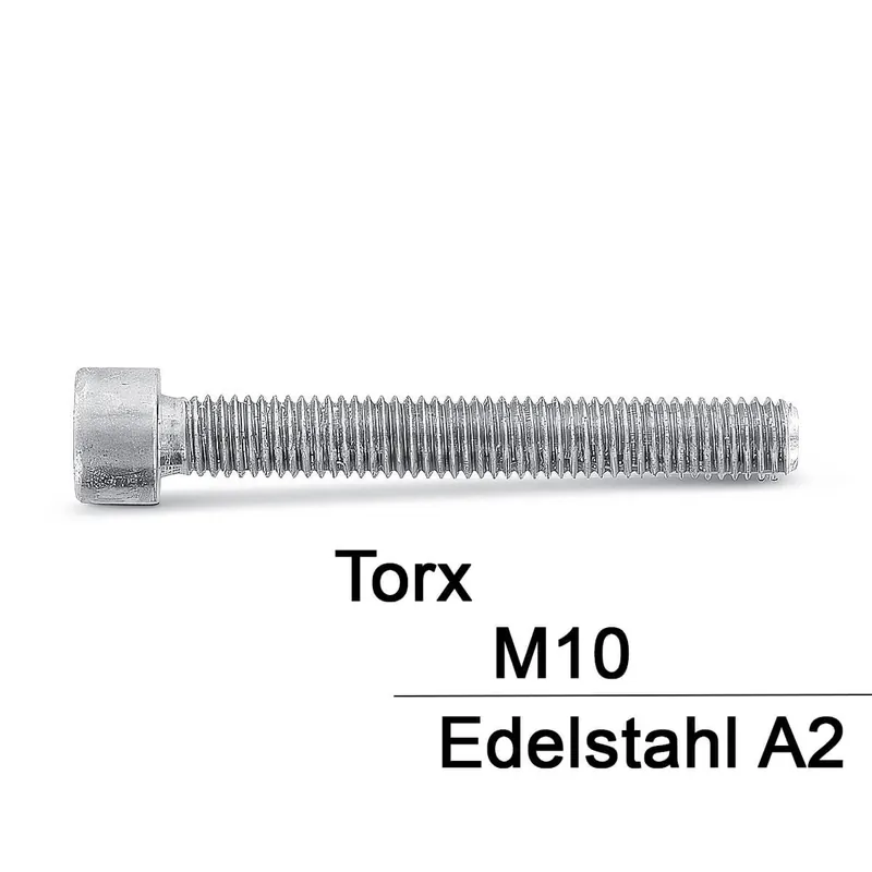 Abverkauf Zylinderschrauben ISO 14579 - M10x80 - Zylinderkopf - Torx - A2 - 50 Stück