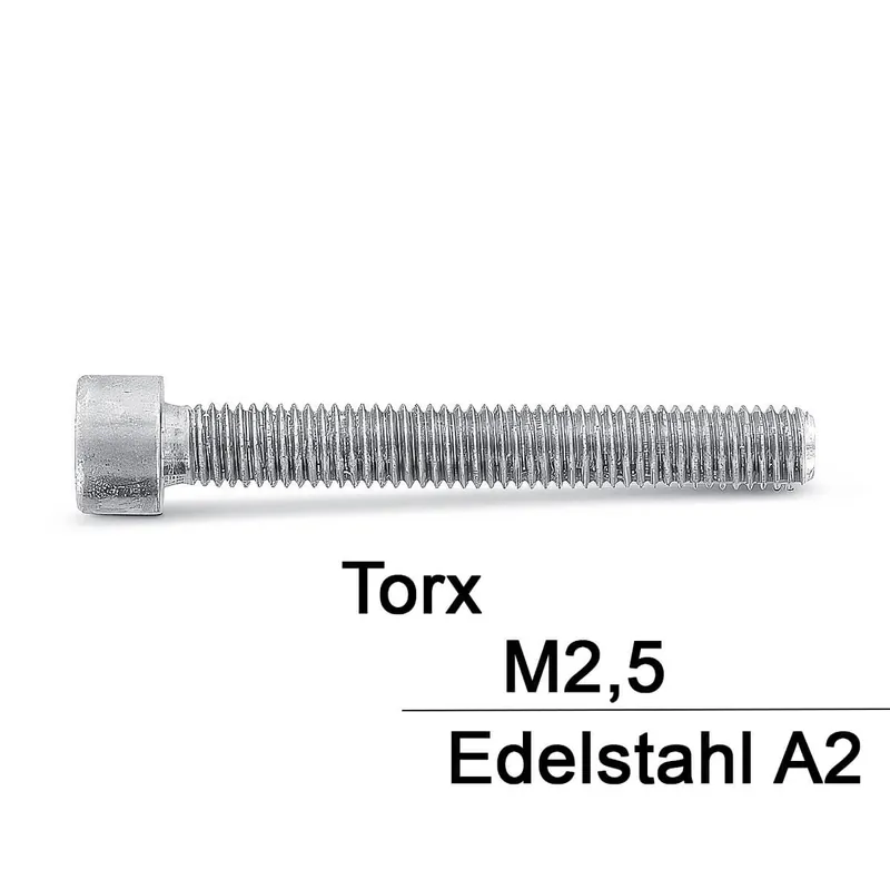 Zylinderschrauben ISO 14579 - M2,5x16 - Zylinderkopf - Torx - A2 - 500 Stück Kracherpreis