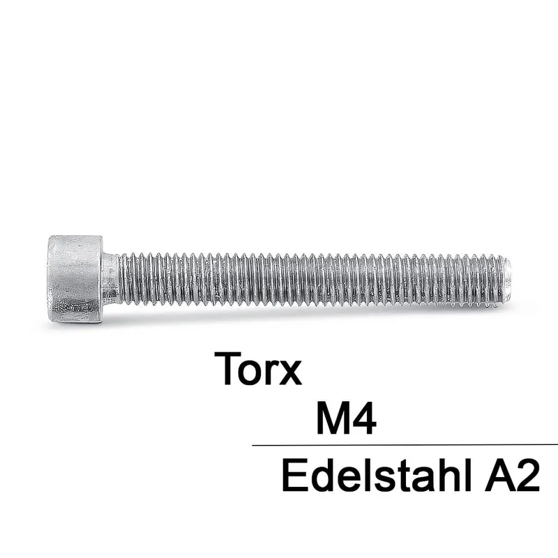 Zylinderschrauben ISO 14579 - M4x55 - Zylinderkopf - Torx - A2 - 200 Stück Markenware