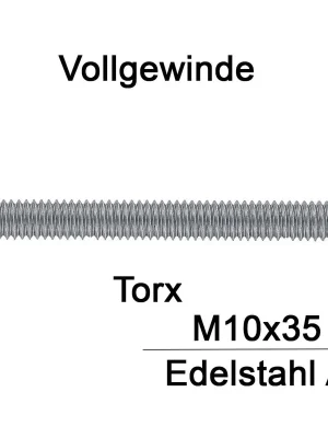 Beliebt S&P Senkkopfschrauben ISO 14581 - M10x35 - Vollgewinde - TX - A2