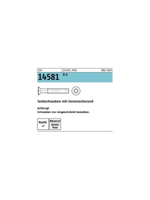 Abverkauf ISO 14581 Senkschrauben A4 - TX - M2x16 TX6 - 1000 Stück