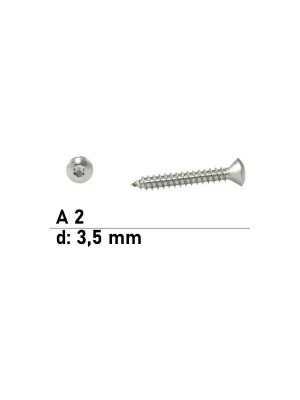 Aktuell ISO 14587 A2 C 3,5X70 TX15 - Linsensenk-Blechschrauben mit Innensechsrund - 500 St
