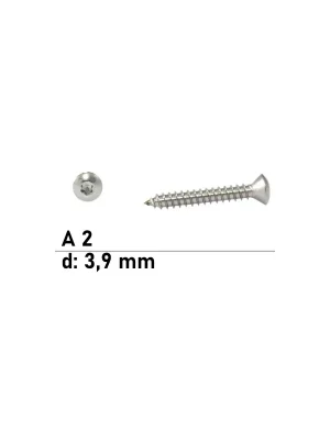 Top-Seller ISO 14587 A2 C 3,9X45 TX15 - Linsensenk-Blechschrauben mit Innensechsrund - 500 St