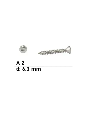 Bestseller ISO 14587 A2 C 6,3X80 TX30 - Linsensenk-Blechschrauben mit Innensechsrund - 200 St