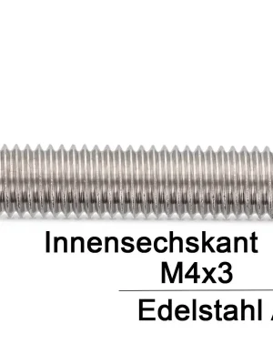 Bestseller Gewindestifte ISO 4026 (=DIN 913) - M4x3 - Kegelkuppe und Innensechskant - A2 - 500 Stück