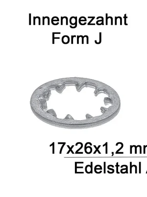 Zahnscheiben DIN 6797 - 17 mm - Form J - Edelstahl A2 - 500 Stück Letzte Chance