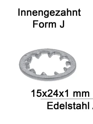 Zahnscheiben DIN 6797 - 15 mm - Form J - Edelstahl A2 - 500 Stück Beliebt