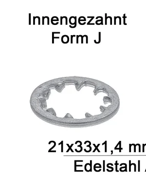 Zahnscheiben DIN 6797 - 21 mm - Form J - Edelstahl A2 - 200 Stück Heißes Angebot