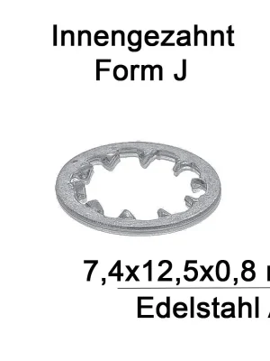 Beliebt Zahnscheiben DIN 6797 - 7,4 mm - Form J - Edelstahl A2 - 1000 Stück