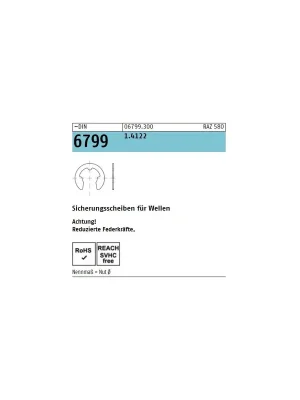 Bestseller DIN 6799 1.4532 8 - Sicherungsscheiben für Wellen - 200 St