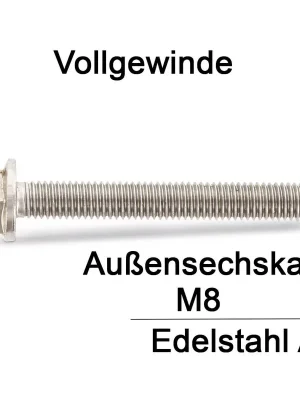 Finale Aktion Sechskantschrauben DIN 6921 - M8x55/55 - Sechskantkopf- mit Flansch - A2 -200 Stück