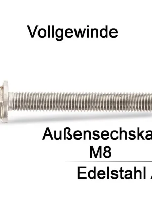 Sechskantschrauben DIN 6921 - M8x60/60 - Sechskantkopf- mit Flansch - A2 -200 Stück Angebot