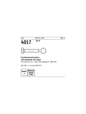 Abverkauf ISO 4017 6KT-Schrauben Stahl 10.9 M27x160 1St.