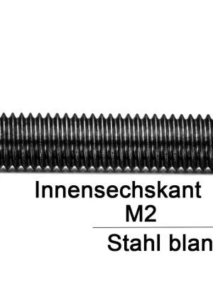 Preisknaller Gewindestifte ISO 4026 (=DIN 913) - M2x10 - Kegelkuppe und Innensechskant - Stahl 45h - 500 Stück